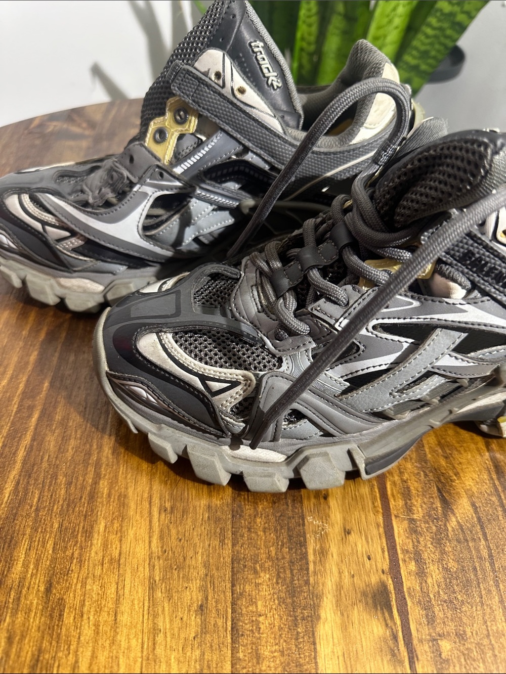 Balenciaga Men’s Gray Black Sneakers with Yellow Accents - Picture 3 of 11